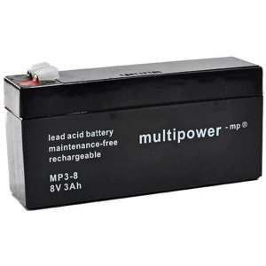 Olovni akumulator 8 V 3.2 Ah multipower PB-8-3 MP3-8 Olovno-koprenasti (Š x V x d) 134 x 69 x 36.5 mm Plosnati priključak 4.8 mm slika