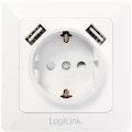 LogiLink PA0162 1-struki Podžbukna utičnica S USB-om IP20 Bijela slika