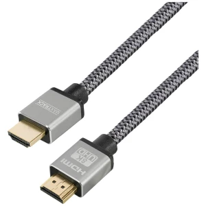 Maxtrack HDMI priključni kabel HDMI A utikač, HDMI A utikač 1.00 m crna C 221-1 HNL Ultra HD (8K) HDMI kabel slika