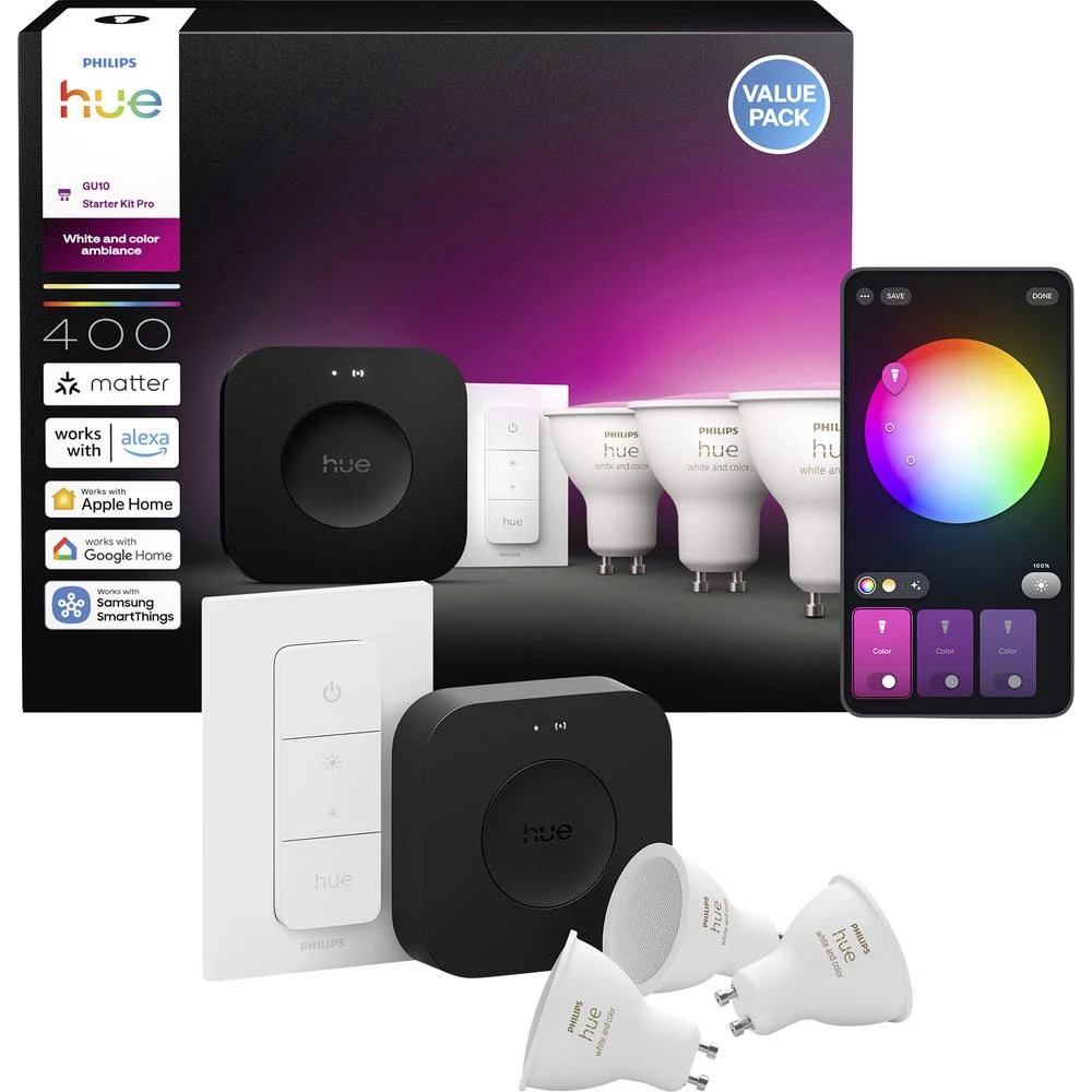 Philips LED žarulja, LED regulator svjelosti 929003666513 Energetska učinkovitost 2021: E (A - G) Hue White & Col. Amb. slika