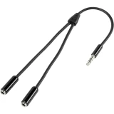 SpeaKa Professional-JACK audio priključni kabel [1x JACK utikač 3.5 mm - 2x JACK utičnica 3.5 mm] 0.20 m crn SuperSoft