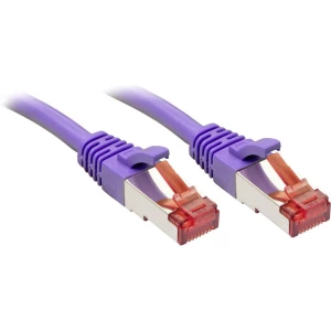 LINDY 47823 RJ45 mrežni kabel, Patch kabel cat 6 S/FTP 1.50 m ljubičasta sa zaštitom za nosić 1 St. slika
