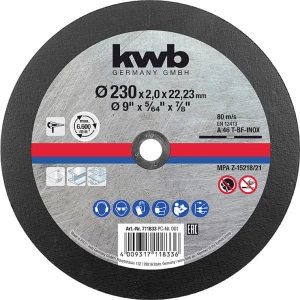 Rezne ploče za obradu nehrđajućeg čelika i čelika kwb 711833 rezna ploča ravna 230 mm 1 St. čelik slika
