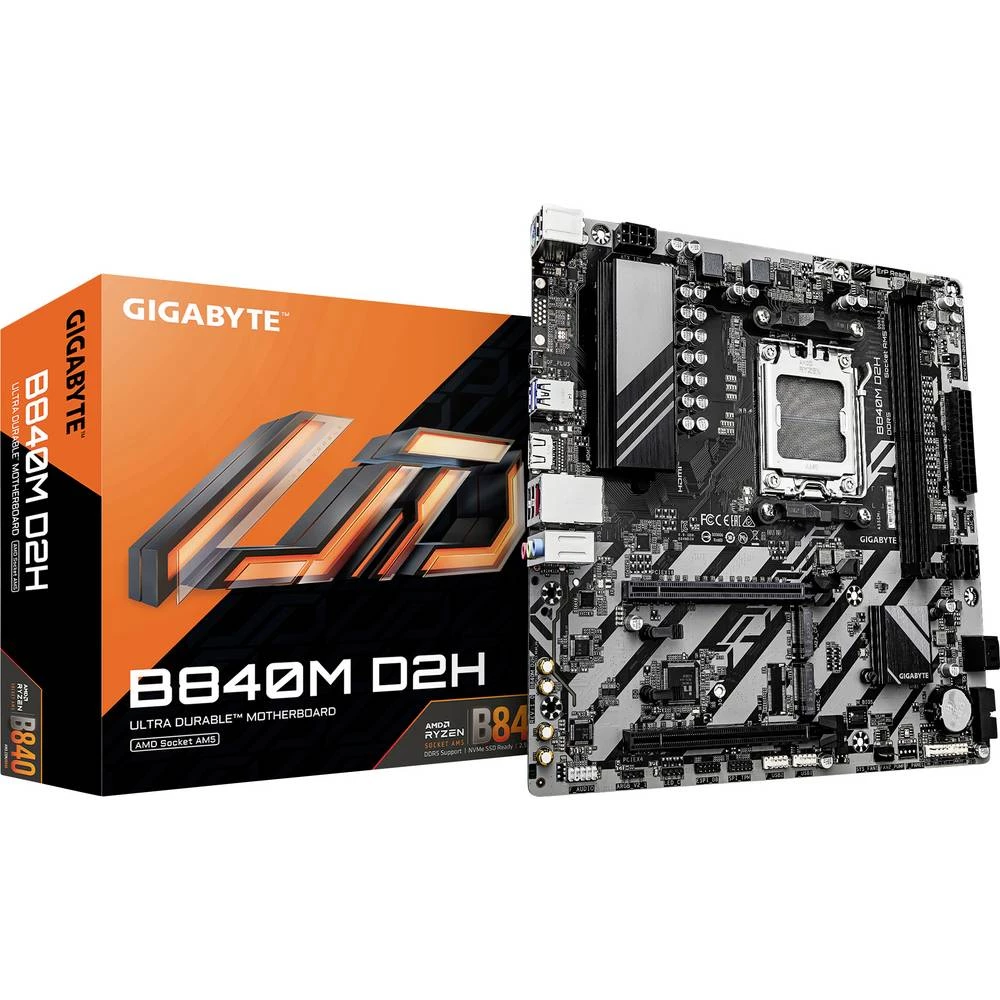 Gigabyte B840M D2H matična ploča Baza #####AMD AM5 Faktor oblika (detalji) Micro-ATX Set čipova matične ploče AMD® B840 slika