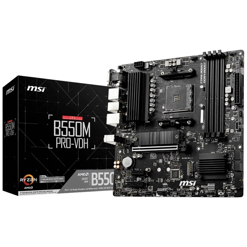 MSI B550M PRO-VDH matična ploča Baza AMD AM4 Faktor oblika (detalji) Micro-ATX Set čipova matične ploče AMD® B550 slika