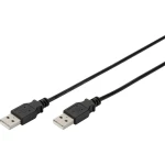 USB 2.0 priključni kabel [1x USB 2.0 utikač A - 1x USB 2.0 utikač A] 1 m Digitus crni
