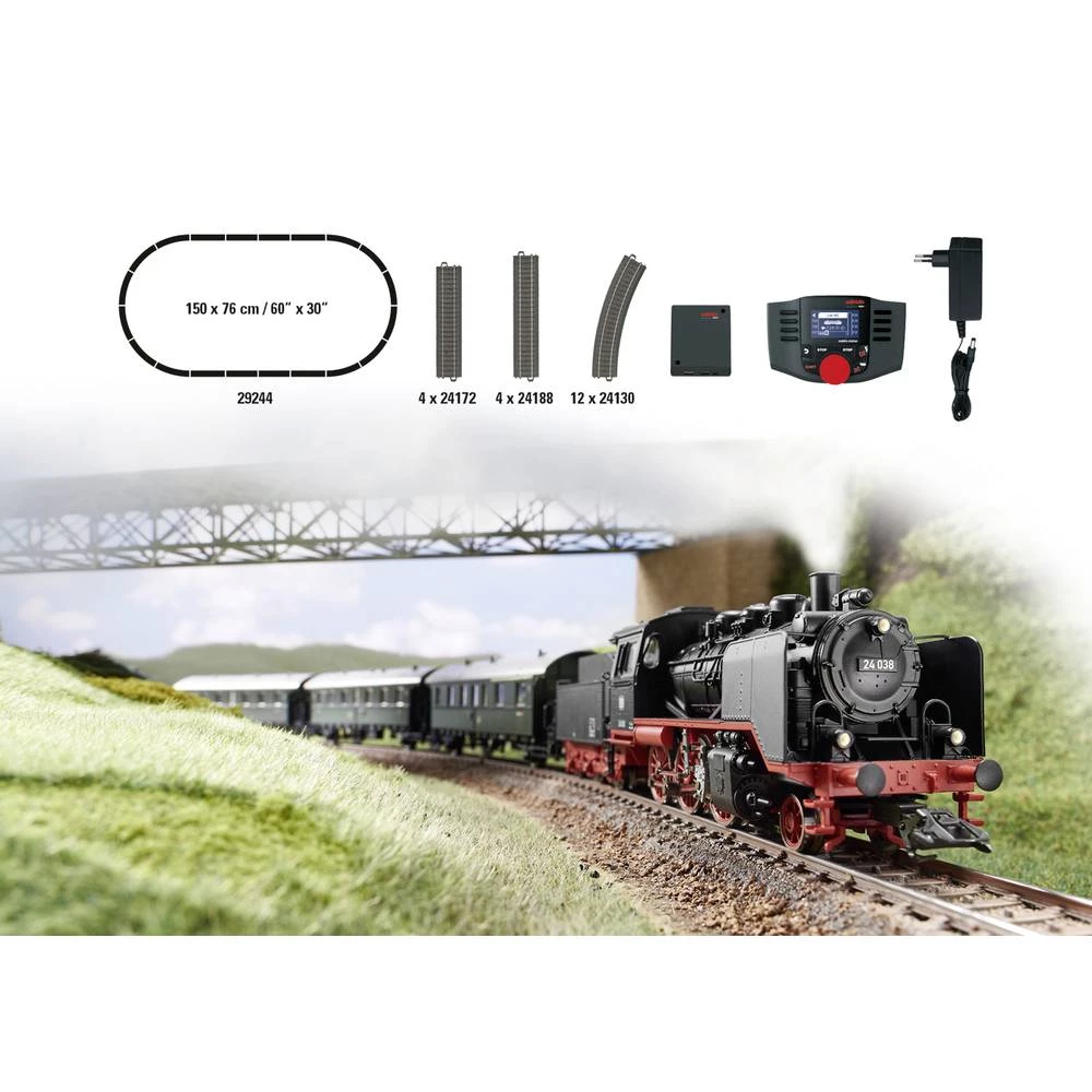 Märklin 29244 H0 startni set digitalnih grana s DB klasom 24 slika