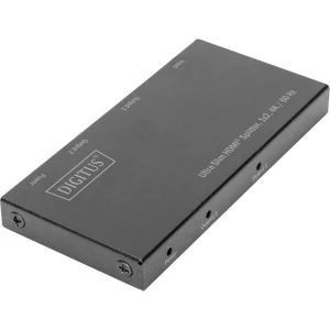 Digitus DS-45322 2 ulaza HDMI razdjelnik led zaslon, metalno kućište, podržava Ultra HD 4096 x 2160 piksel crna slika