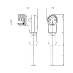 Utični konektor za senzor/aktivator, konfekcionirani M12 Konektor, kutni 10 m Broj polova: 4 Lutronic 1069 1205 04 002 10m 1 ST