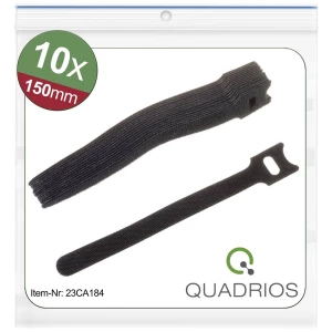 Quadrios 23CA184  prianjajuća kabelska vezica za povezivanje grip i mekana vunena tkanina (D x Š) 150 mm x 12 mm crna 10 slika