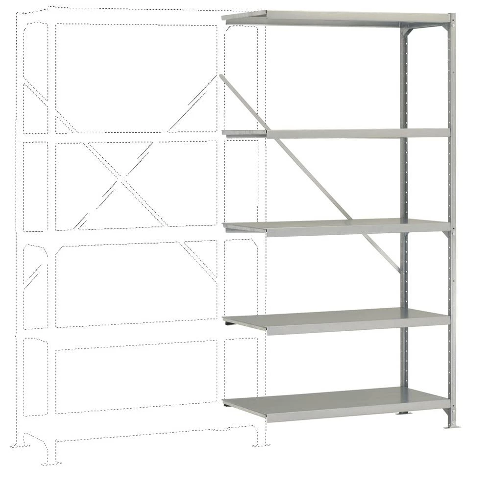 Manuflex RM2132 dodatni modul regalne police 100 kg (Š x V x D) 970 x 2000 x 600 mm čelik pocinčani pocinčana metalni po slika