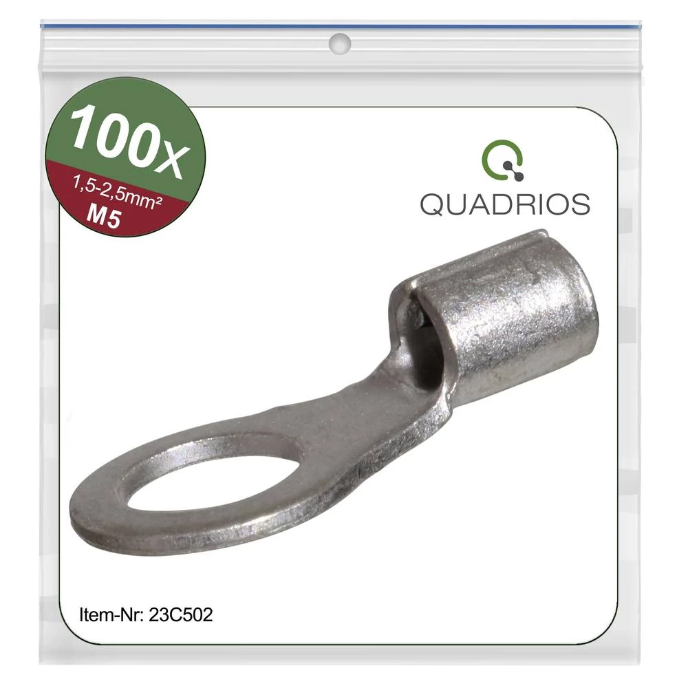 Quadrios 23C502 prstenasta kabelska stopica Presjek (maks.)=2.5 mm² Otvor Ø=5.3 mm neizolirani 100 St. slika