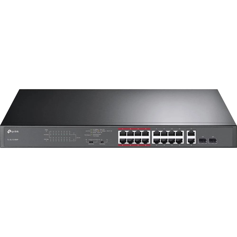 TP-LINK TL-SL1218MP mrežni preklopnik 16 + 2 ulaza 10 / 100 / 1000 MBit/s PoE funkcija slika