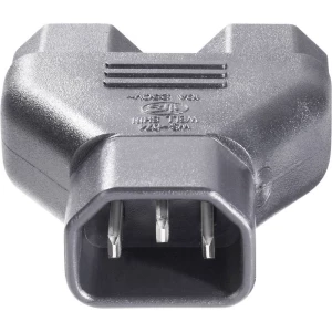 BKL Electronic 073331 adapter za rashladne uređaje muški konektor IEC, c14 - ženski konektor IEC c13, 10 a, ženski konektor IEC c13, 10 a  crna  1 St. slika
