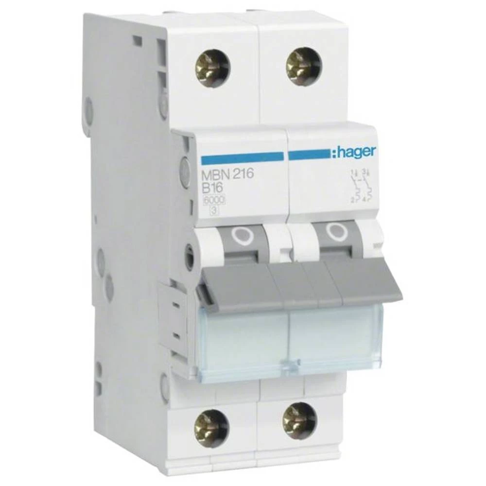 Hager MBN216 MBN216 zaštitna sklopka za vodove    2-polni 16 A  400 V slika