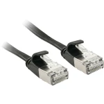 LINDY 47484 RJ45 mrežni kabel, Patch kabel cat 6a U/FTP 5.00 m crna sa zaštitom za nosić 1 St.