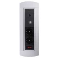 LEDmaxx 105950 Ugradbena utičnica S HDMI, S prekidačem, S USB-om, S Cat6 utičnicom IP20 Crno-krom slika