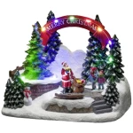 Konstsmide 4244-000 Djed Božićnjak s djetetom šaren LED šarena boja s prekidačem, s glazbom