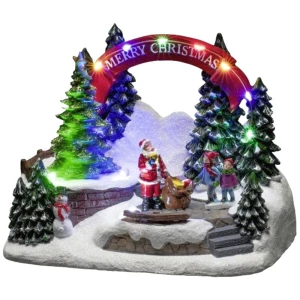 Konstsmide 4244-000 Djed Božićnjak s djetetom šaren LED šarena boja s prekidačem, s glazbom slika