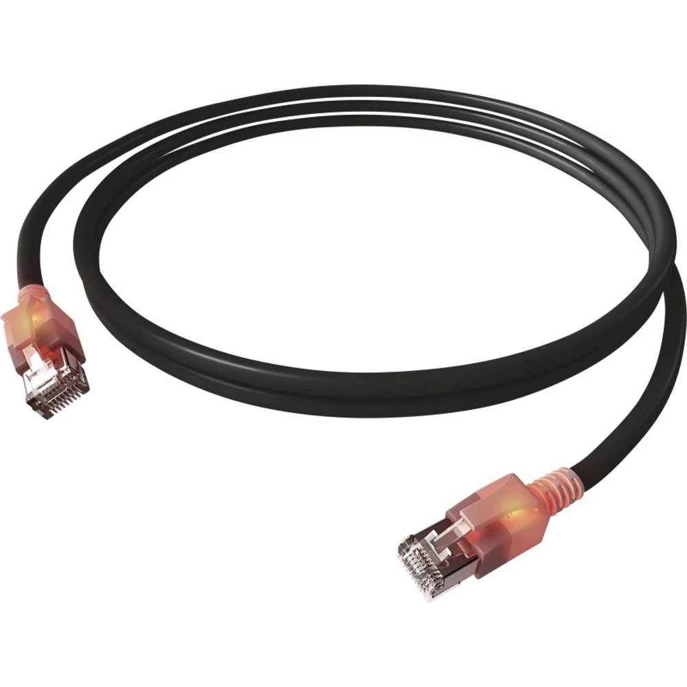 Easylan CS1OSADAD0070 RJ45 mrežni kabel, Patch kabel CAT 6a S/FTP 7.00 m crna dvostruko zaštićen, bez halogena, vatrosta slika