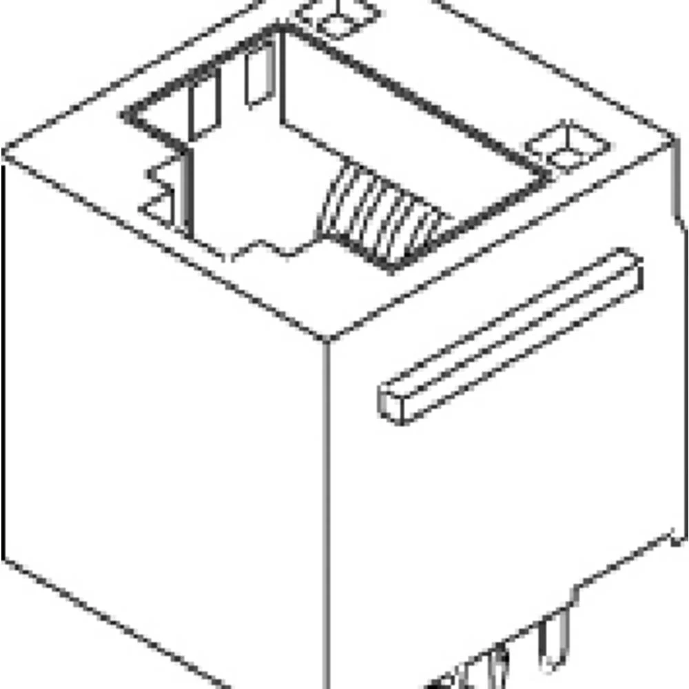 Molex 855075001 Modular Jack, Cat5e, Vertical, Top Entry, Through Hole, 8/8, Int. Shielded, with Ribs, Tray slika