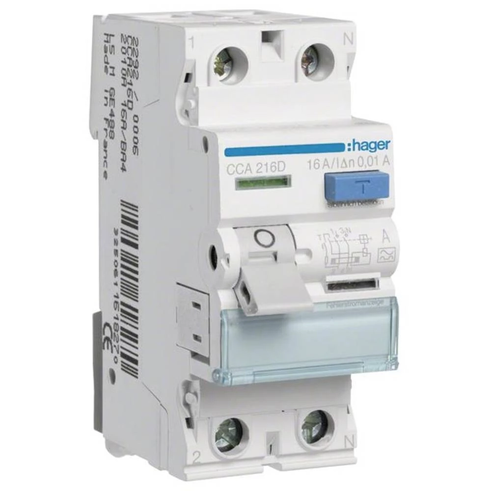 Hager CCA216D FID zaštitna sklopka A 2-polni 16 A 0.01 A 230 V slika