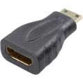 HDMI adapter [1x HDMI-utikač C Mini 1x HDMI-utikač] crn pozlaćeni kontakt slika