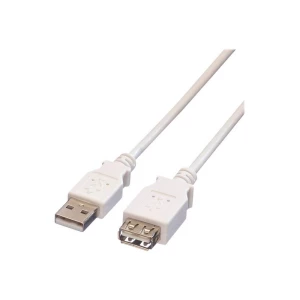 Value USB kabel USB 2.0 USB-A utikač, USB-A utičnica 3.00 m bijela sa zaštitom 11.99.8961 slika