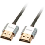 LINDY HDMI priključni kabel HDMI-A utikač, HDMI-A utikač 2.00 m siva 41672 high speed HDMI sa eternetom, OFC vodič, okrugli, Ultra HD (4K) HDMI s eternetom, dvostruko zaštićen, iznimno tanak,