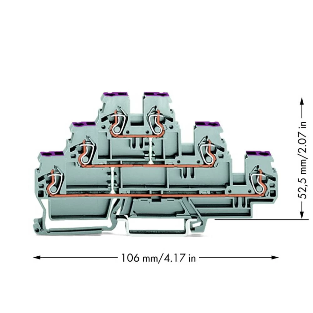 WAGO 870-556 trokatna prolazna stezaljka 5 mm opruga Dostupnost: l siva 50 St. slika