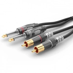 Hicon HBA-62C2-0030 utičnica / Cinch audio priključni kabel [2x klinken utikač 6.3 mm (mono) - 2x muški cinch konektor] slika