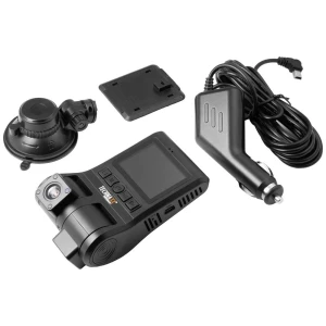 Technaxx TX-185 automobilska kamera Horizontalni kut gledanja=120 ° 5 V zaslon, dual kamera, G-senzor, unutarnja kamera, akumulator, presnimavanje zapisa slika
