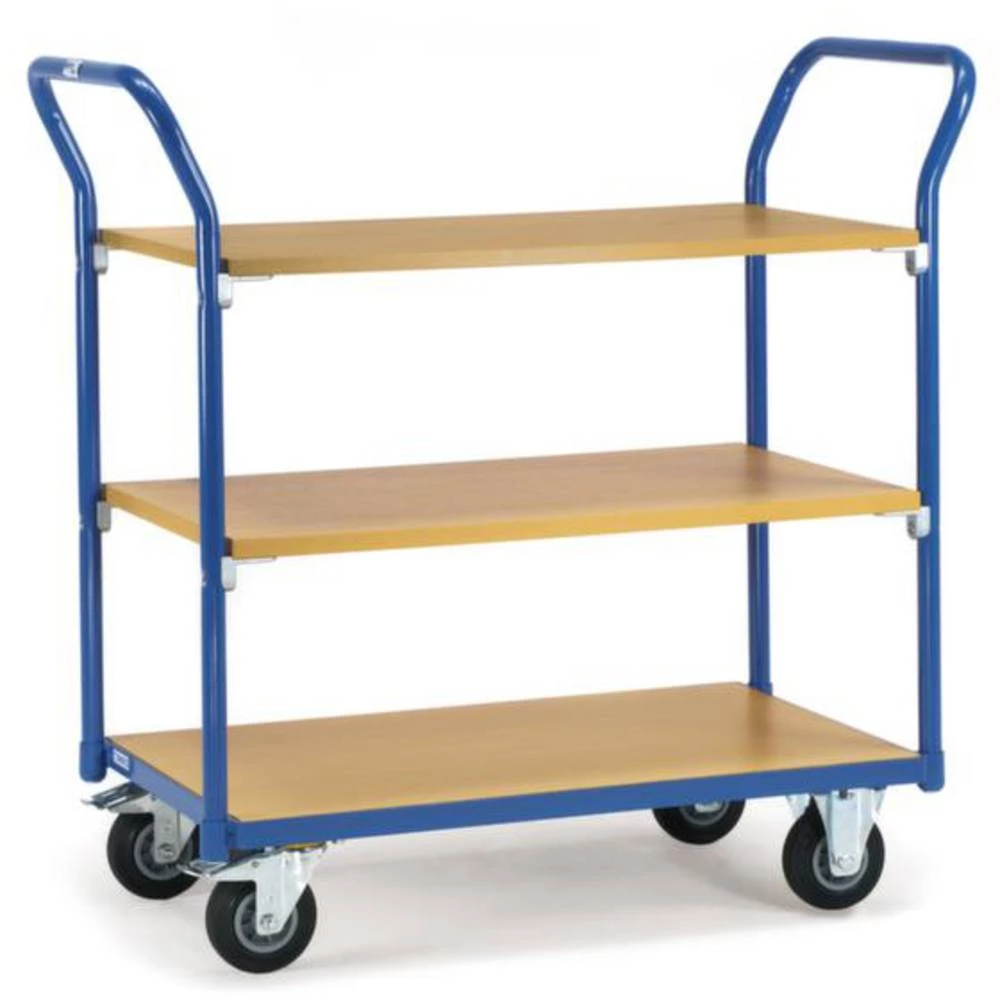 Fetra Hauptartikel 1800 kolica s policama čelik obložen s prahom Opterećenje (maks.): 200 kg briljantno-plava (RAL 5007) slika