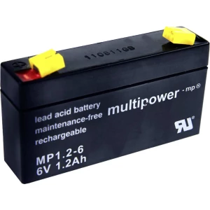 Olovni akumulator 6 V 1.2 Ah multipower PB-6-1,2-4,8 MP1,2-6 Olovno-koprenasti (Š x V x d) 97 x 57 x 25 mm Plosnati priključak 4 slika