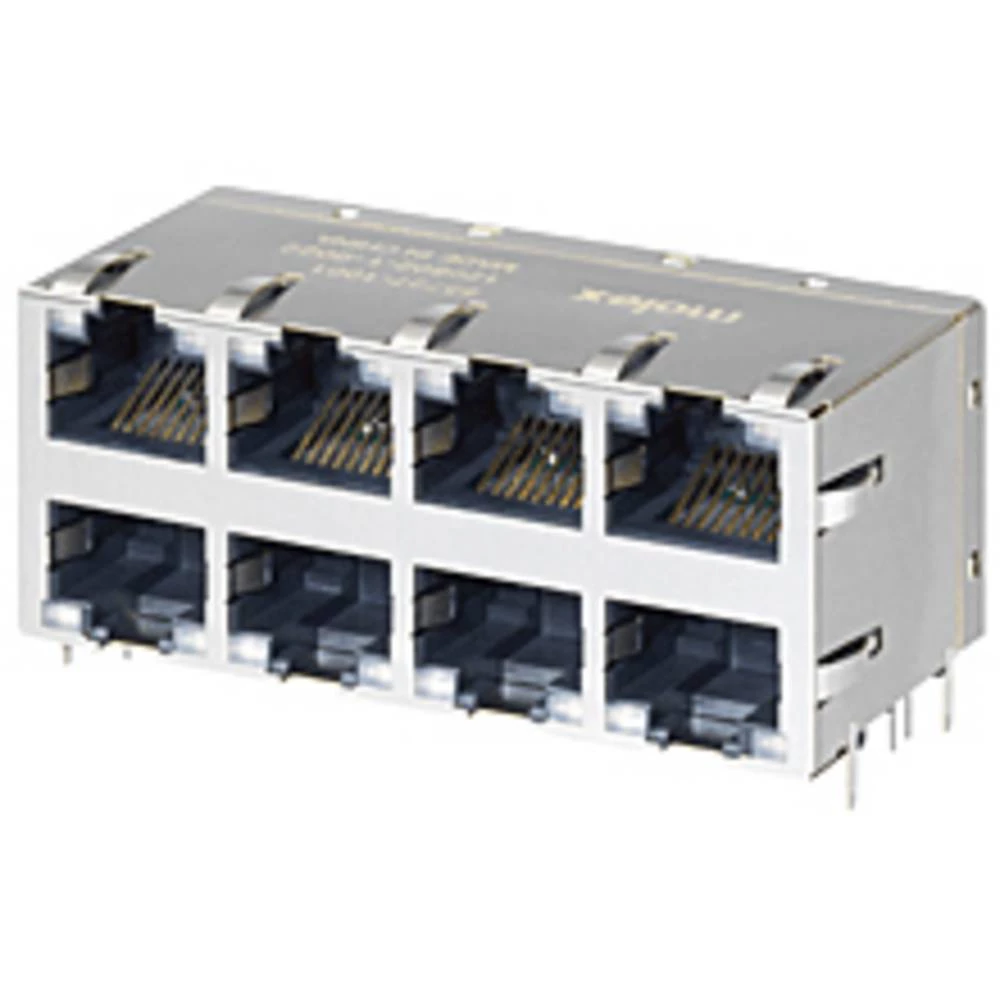 Molex 857271003 Gigabit Magnetic Jack 2X4, LEDs Green/Yellow slika