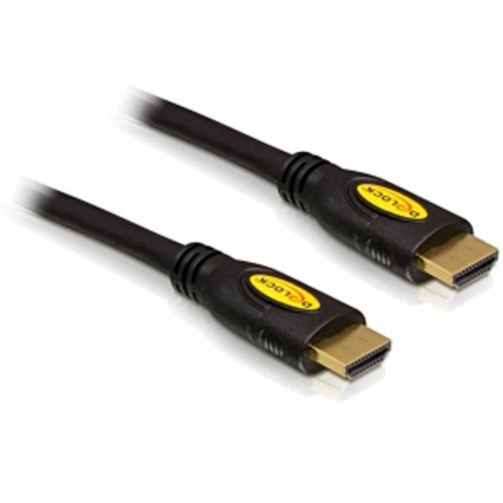 Delock HDMI priključni kabel HDMI A utikač 1 m crna 82584 sukani, pozlaćeni kontakti, trostruko zaštićen, 4K UHD HDMI ka slika