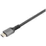 Digitus HDMI priključni kabel HDMI A utikač 3 m crna DB-330200-030-S aluminijski utikač, audio povratni kanal (arc), dvostruko zaštićen, trostruko zaštićen, eARC, fleksibilan, pletena zaštita, sveu...