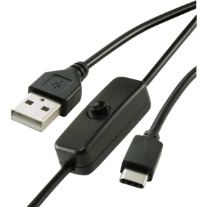 Renkforce kabel za napajanje Raspberry Pi [1x muški konektor USB 2.0 tipa a - 1x muški konektor USB-C™] 1.00 m crna ukl slika