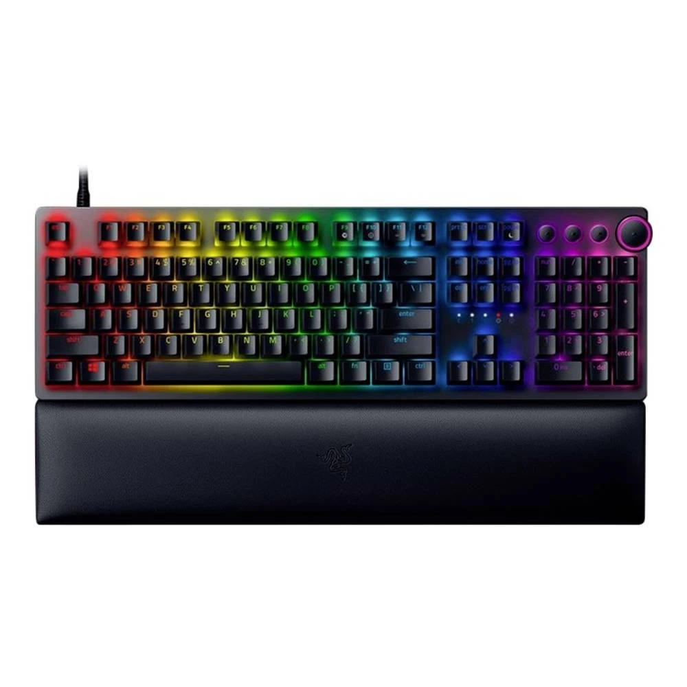RAZER Huntsman V2 Purple Switch - Ger žičani igraća tipkovnica njemačka, qwertz crna osvjetljen slika