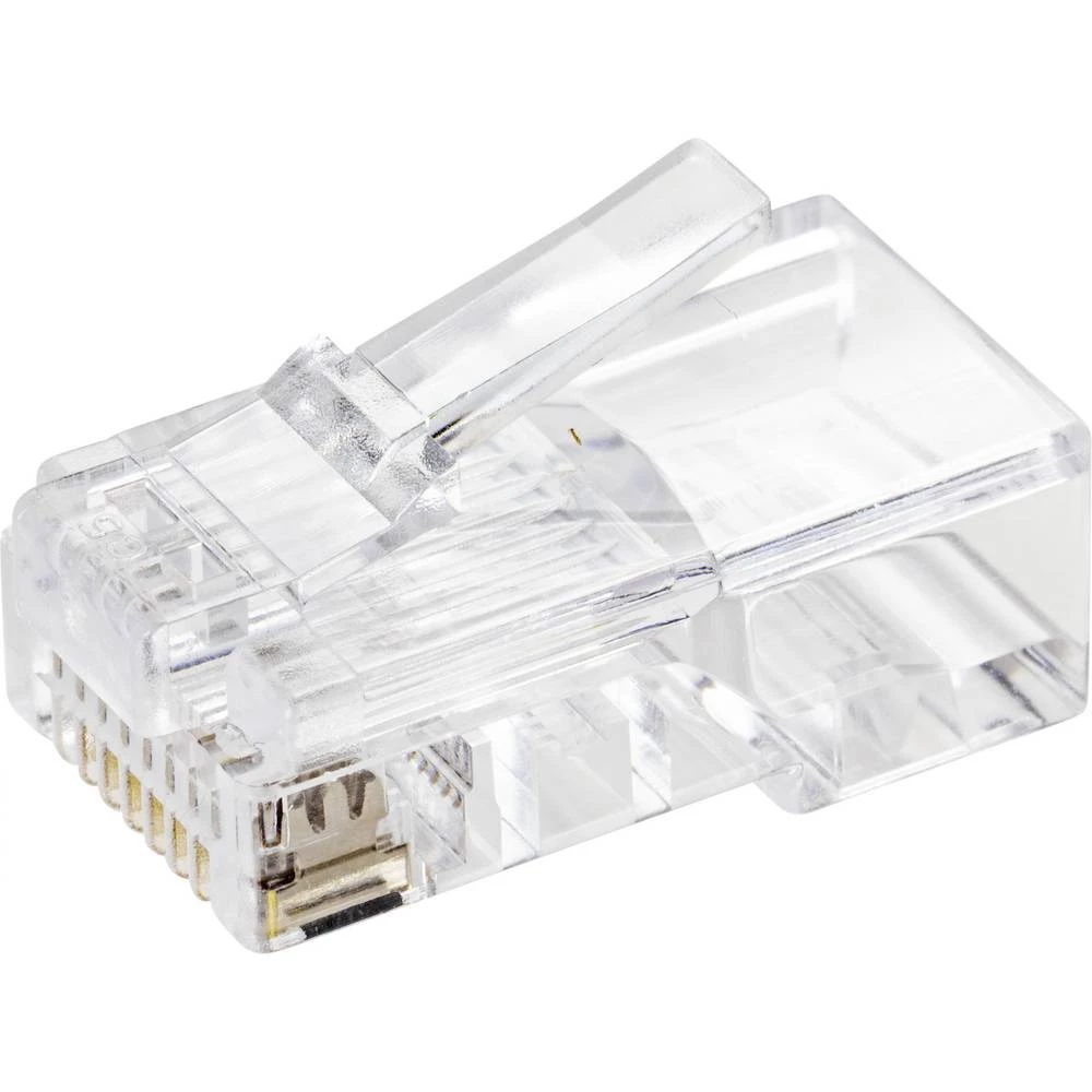 ravni muški konektor Western-Stecker TRU COMPONENTS RJ 45 konektor prozirna TC-9202516 5 St. slika