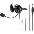 PC naglavne slušalice sa mikrofonom 3,5 mm priključak Sa vrpcom, Stereo Hama NHS-P100 Na ušima Crna slika