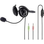 PC naglavne slušalice sa mikrofonom 3,5 mm priključak Sa vrpcom, Stereo Hama NHS-P100 Na ušima Crna