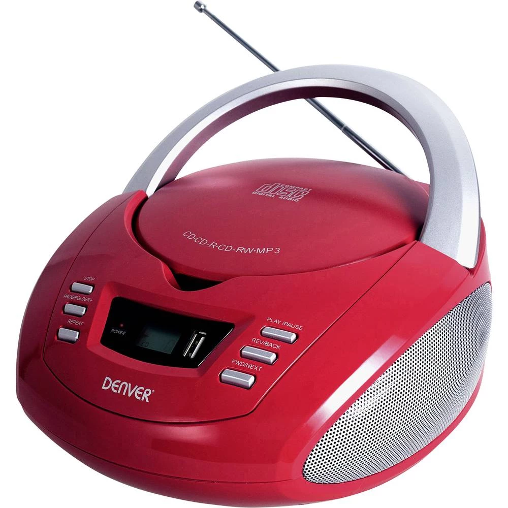 UKW CD radio Denver TCU-211 AUX, USB, CD Crvena slika