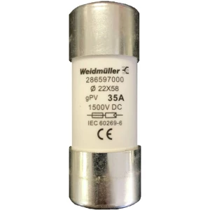 Weidmüller FUSE WSFL 22X58 35A 1K5V GPV finožični osigurač Sadržaj 10 St. slika