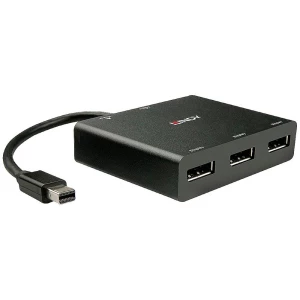 LINDY 38428 Mini-DisplayPort / DisplayPort pretvarač [1x muški konektor mini displayport - 3x ženski konektor displayport] crna slika