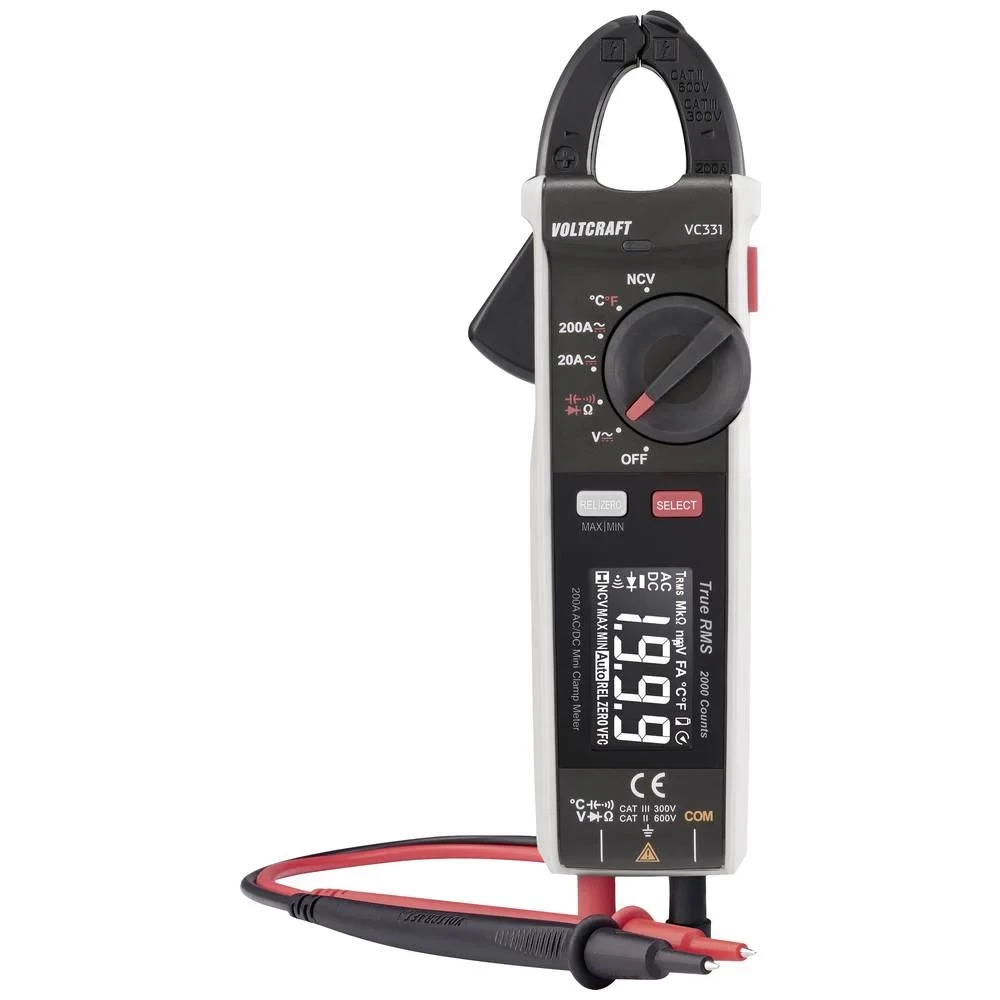 VOLTCRAFT VC-331 strujne stezaljke    CAT II 600 V, CAT III 300 V Zaslon (brojevi): 2000 slika