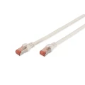Digitus DK-1644-030/WH RJ45 mrežni kabel, Patch kabel cat 6 S/FTP 3.00 m bijela vatrostalan, zaštićen s folijom, pletena zaštita, sa zaštitom, bez halogena, okrugli, upleteni parovi 1 St. slika