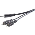 SpeaKa Professional-Činč/JACK audio priključni kabel [2x činč utikač - 1x JACK utikač 3.5 mm] 3 m crn slika