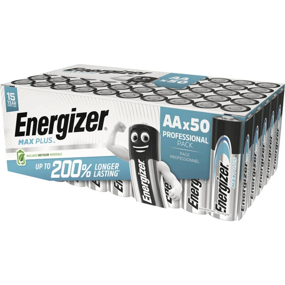 Energizer Max Plus mignon (AA) baterija alkalno-manganov  1.5 V 50 St. slika