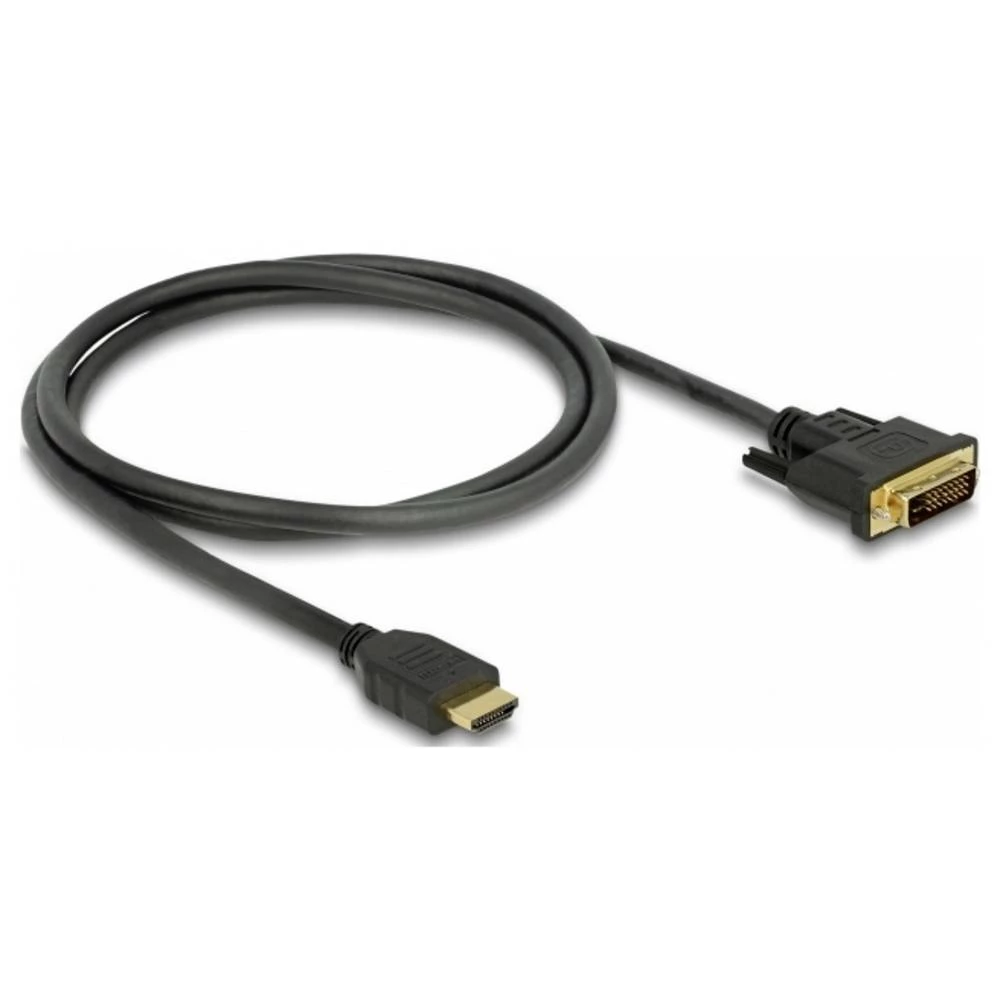 Delock HDMI / DVI priključni kabel HDMI A utikač, DVI-D 24+1-polni utikač 1 m crna 85652 trostruko zaštićen, pozlaćeni k slika